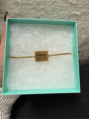 jBloom Gold 'MAMA All Day' Engraved Plate Bracelet